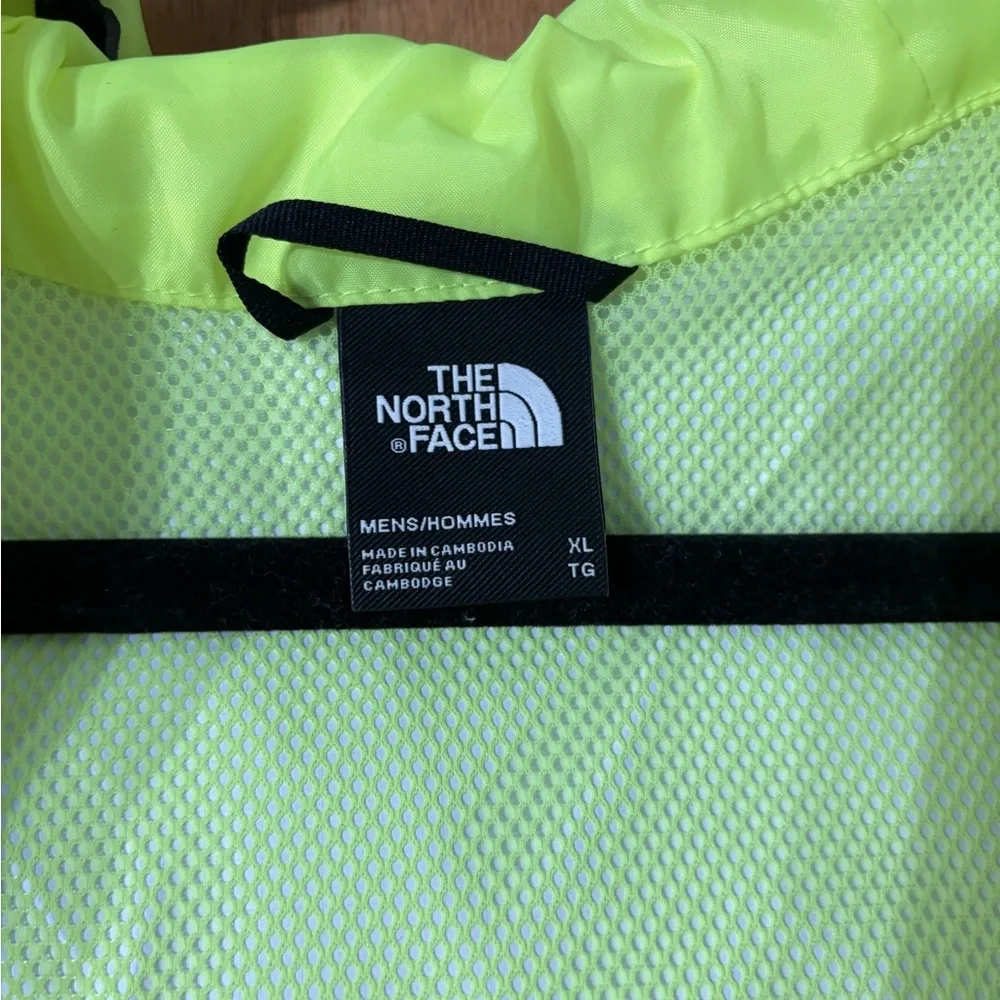 The North Face Neon Yellow and Black Windbreaker Coat
